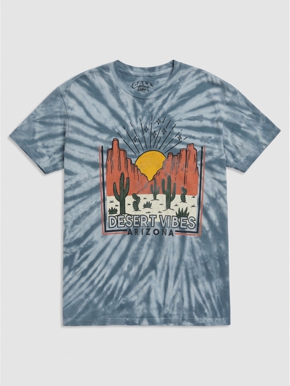 Call Your Mother Arizona Desert Vibes Tie Dye Graphic Tee Cactus Southwest
